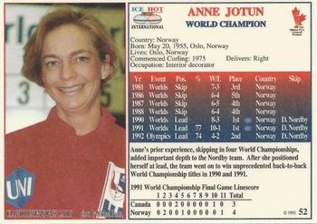 1993 Ice Hot International #52 Anne Jotun Back